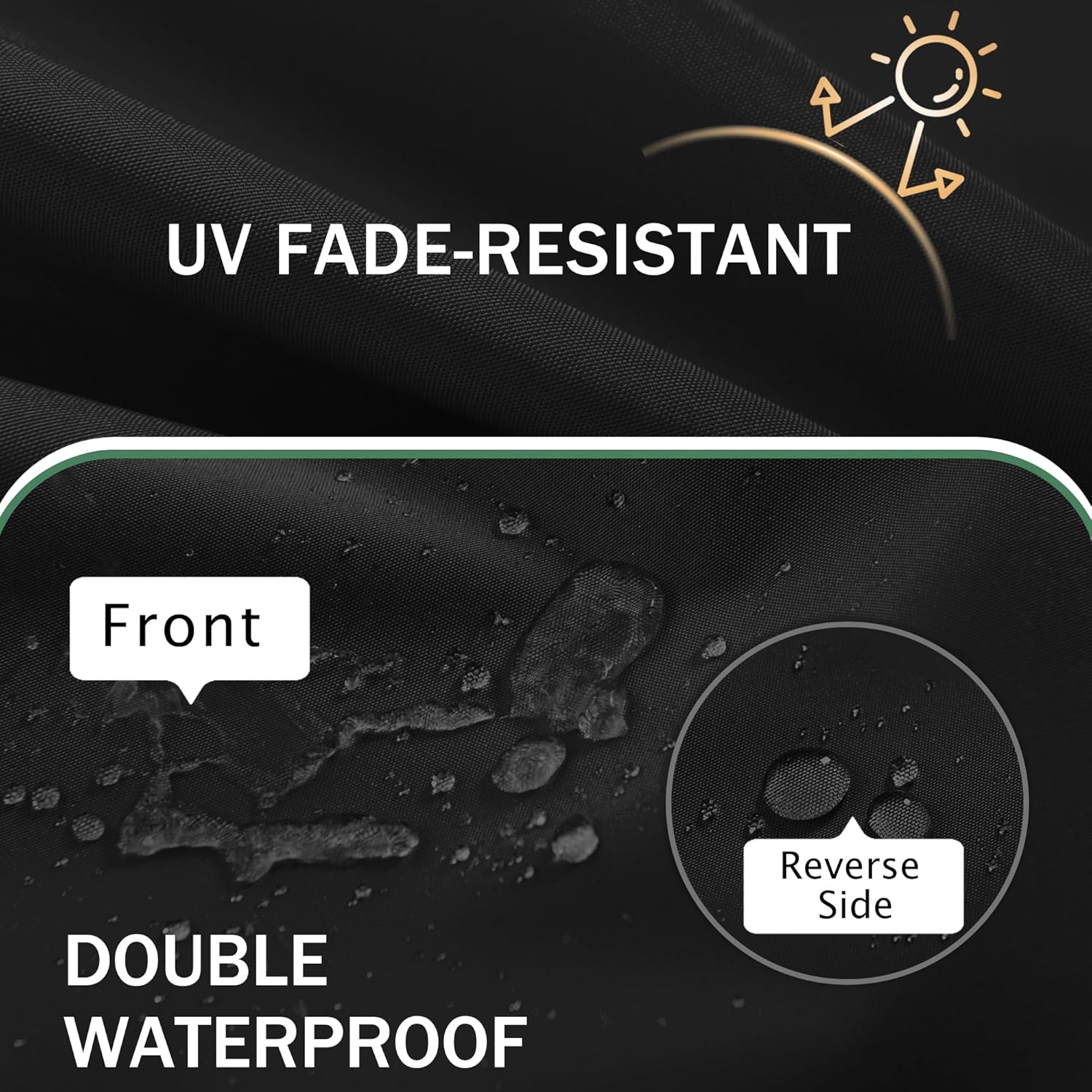 Outdoor Chair Cushions Set of 2: Waterproof & Color Fastness Seat Cushion for Patio Furniture - 22 x 22 x 3 Inch Chair Pads with Ties and Hidden Zipper - Patio Chair Cushion Replacement, Black