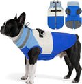 Dog Coats for Medium Dogs, Waterproof Dog Winter Jacket with Harness Built in, Cold Weather Coats, Reflective Zip-up Pet Vest, Warm Fleece Lined Dogs Snowsuit, Blue X-Large