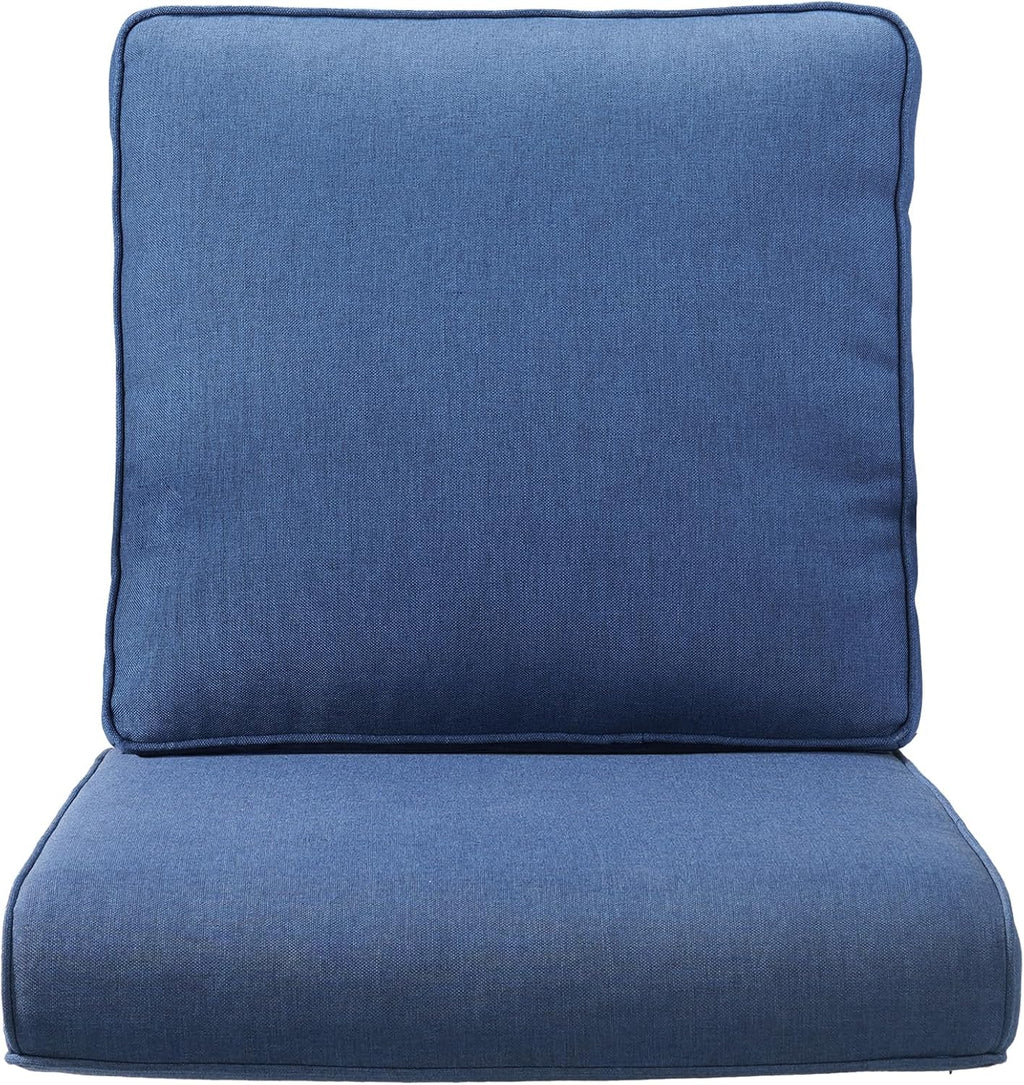 Outdoor Chair Cushions for Patio Furniture - 1 Pack Outside Durable Thick Replacement Cushion 22x24 with Zipper Cover for Wicker Glider Rocking Chairs Loveseat Couch – Blue/Regular