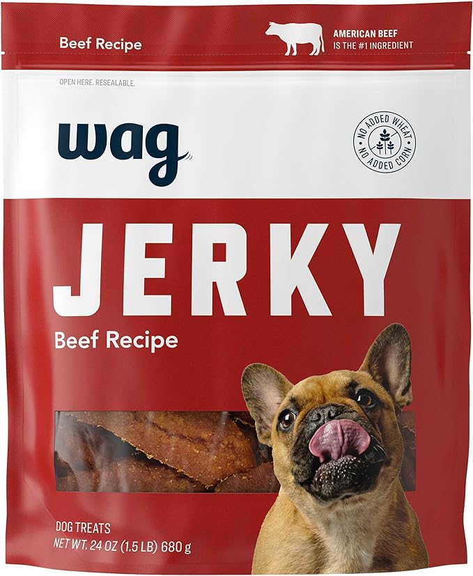Amazon Brand - Wag Soft & Tender American Jerky Dog Treats – Beef Recipe (24 oz)