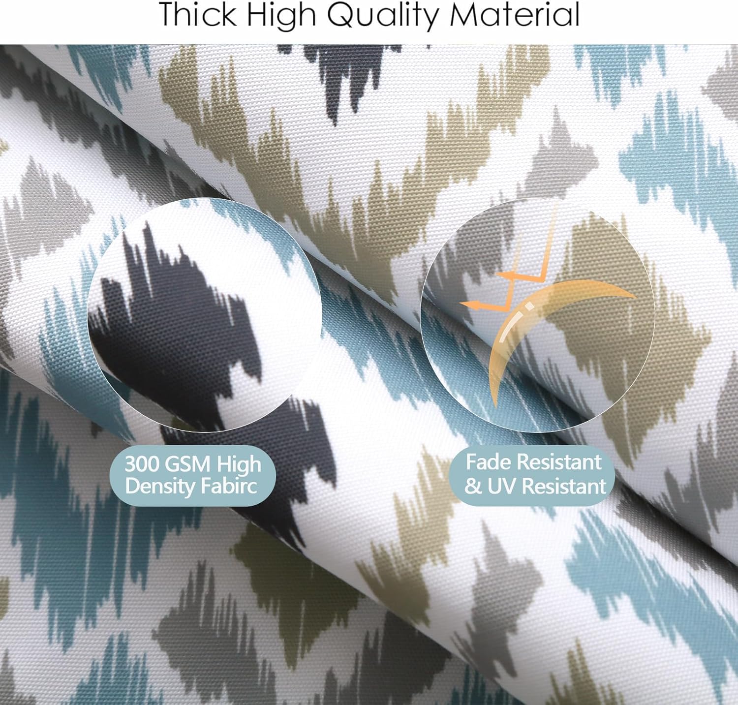 idee-home Outdoor Bistro Chair Cushions, 15”x15”x 3” Thick Outdoor Round Seat Cushions Set of 4 with Ties, Waterproof Round Patio Furniture for Garden