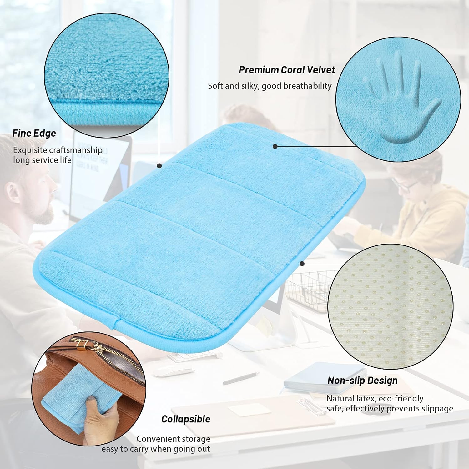 2 Sets Upgraded Computer Wrist Elbow Pad, Flexible Memory Foam Arm Wrist Rest Pillow, Soft Wrist Support Mat for Keyboard Desktop Office Gaming - Alleviate Elbow Pain (7.8 x 15.7 inch)