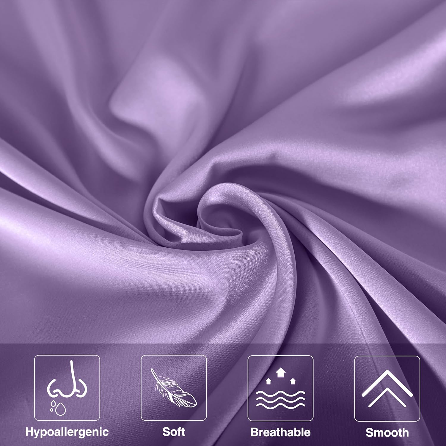 Mulberry Silk Pillowcase for Hair and Skin,King Size Cooling Silk Pillow Case with Hidden Zipper,Allergen Proof Dual Sides Soft Breathable Smooth Silk Pillow Cover for Women(King,Violet)