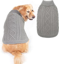 BINGPET Thermal Knitted Dog Sweater for Small Medium Large Dogs,Winter Dog Cat Coat Warm Sweartershirts Outfits,Classic Cable Knit Turtleneck Pullover Dog Jumper Coat Warm Sweartershirts