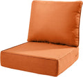 6" Thick Outdoor Cushions 22x24x6, 1-Set Deep Seat Patio Cushions with Removable Cover, Waterproof & Fade Resistant Replacement for Wicker Chair, Loveseat, Sofa - Orange