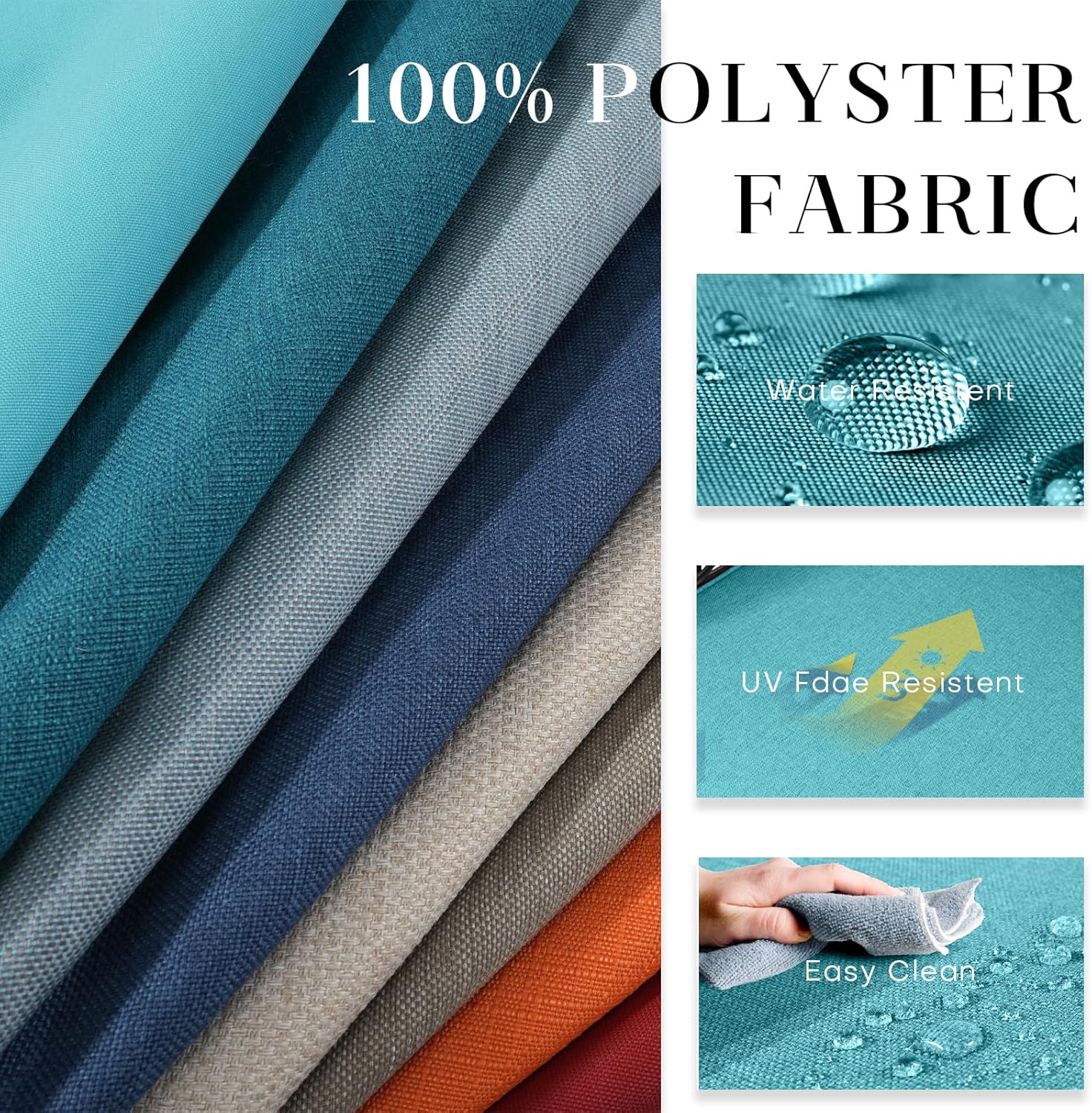 Rilyson Patio Cushions for Outdoor Furniture - 24×24 Inches High Back and Deep Seating Outdoor Cushion for Patio Chairs Sofa Couch Loveseat Water Resistant(Teal/1 Set/No Button)