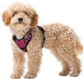 BARKBAY No Pull Dog Harness Large Reflective Dog Harness with Front Clip and Easy Control Handle for Walking Training Running with ID tag Pocket(Pink/Black,XS)
