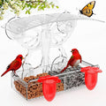 Clear Window Bird feeders with Strong Suction Cups,Butterfly-Shaped Acrylic Window Mount Bird Water feeders for Outdoors Squirrel Proof,Window Bird feeders for Viewing Cats House Gift,Garden Decor;