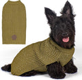 KYEESE Dog Sweater with Leash Hole Warm Pullover with Reflective Yarn for Small and Medium Dogs Male Soft Knit Pullover Boy Dog Coats Cozy Lightweight Thick Sweater,Brown,Medium