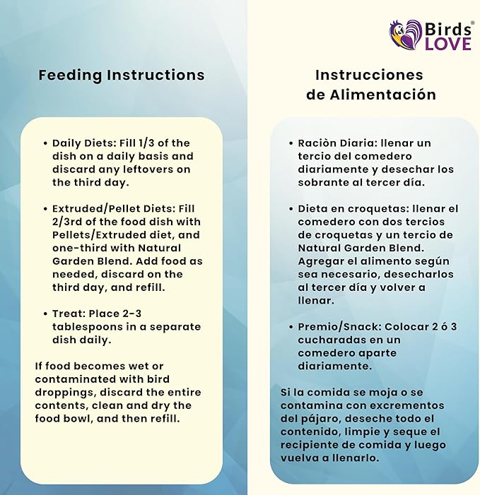 Birds LOVE All Natural Garden Blend Bird Food for Parrots 6lb