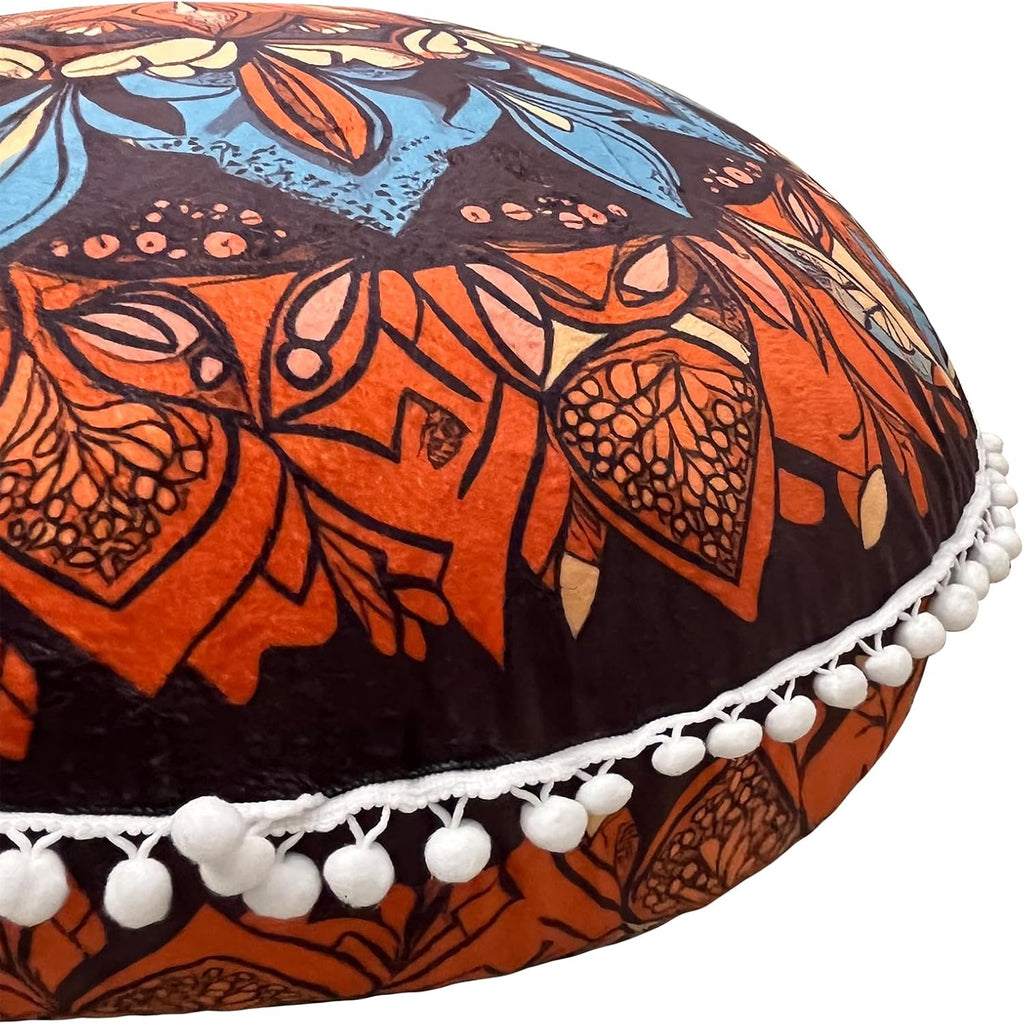 32 in Meditation Floor Cushion, Round Large Floor Pillow for Adult, Yoga Pillows for Sitting On Floor, Boho, Memory Foam Filling