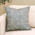 Amor Virisso Floral Throw Pillow Covers 20x20 Block Print Pillow Covers Vintage Neutral Couch Pillows for Living Room Farmhouse Decorative Accent Sofa Pillows, Light Blue