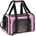 Pet Carrier for Small Medium Cats Dogs Puppies up to 15 Lbs, TSA Airline Approved, Soft Sided, Collapsible Travel - Pink