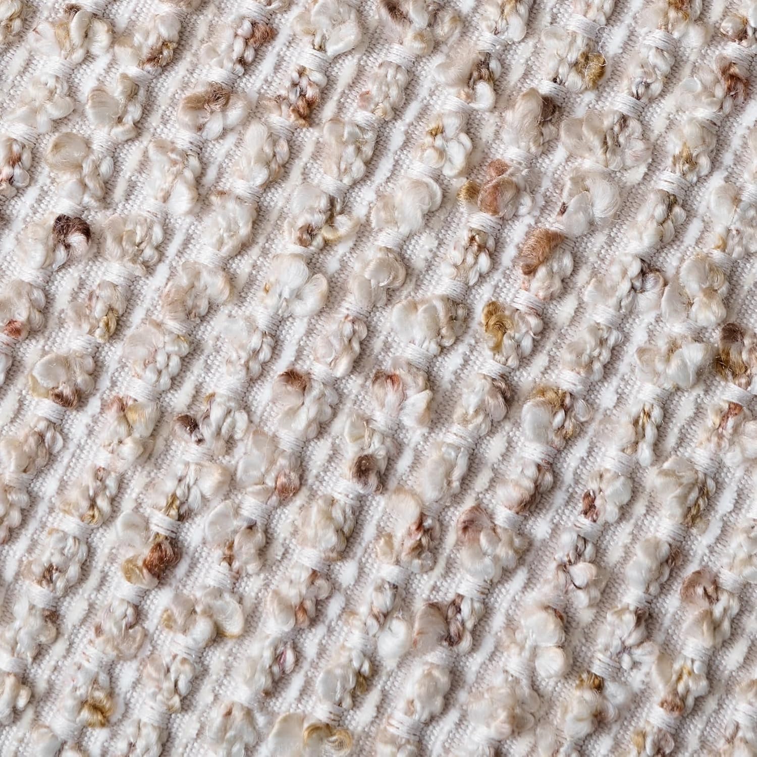 Striped Throw Pillow Covers 24x24 Set of 2 Beige Textured Boucle Chic Morden Boho Accent Farmhouse Square Decorative Couch Pillow Covers for Home Decor Bed Sofa Living Room