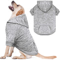 Fleece Dog Sweater & Hoodie - Soft Dog Clothes Sweatshirt with Pocket - Large Dogs (Grey)