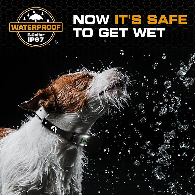 INVIROX Dog Training Collar with Remote, 1100 Yard Range, 124 Levels of Control, Beep, Vibration & E-Stim Modes, IP67 Waterproof E Collar for Dogs, Silicone, Spark K9