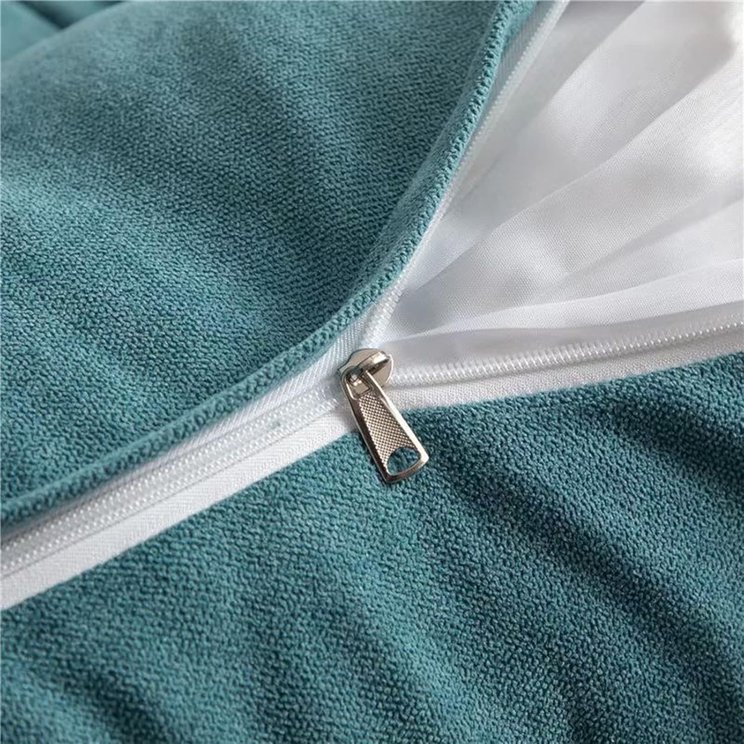 Triangular Reading Bed Rest Pillow Large Bolster Cushion Headboard Backrest Wedge Pillow with Removable Cover and Two Large Side Pockets (Teal Blue, California King: 71 x 8 x 20 inches)