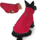 azuza Dog Jacket for Medium Dogs Waterproof & Windproof Dog Coat for Small Dogs with Thick Fleece, High Collar with Leash Hole, Adjustable Velcro & Elastic Belly, Red 2XL