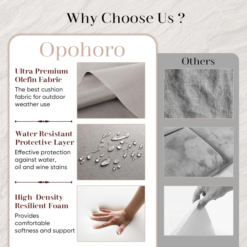 Outdoor Chair Cushions-Patio Chair Cushions Set of 2 with Removable Cover 22 X 25 Inch Outdoor Cushions for Patio Furniture Chair Sofa Couch-Beige