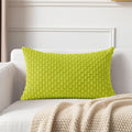 Kevin Textile 14x24 Inch Pillow Cover 1 Pack Boho Christmas Decorative Soft Striped Corduroy Lumbar Farmhouse Accent Rectangle Cushion Case for Living Room Couch Sofa Bed, Christmas Green