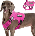 Tactical Dog Harness for Large Dogs,No Pull Military Dog Vest with Handle,Reflective Heavy Duty Pet Harness for K9 Working Walking Hiking Training Pink XL