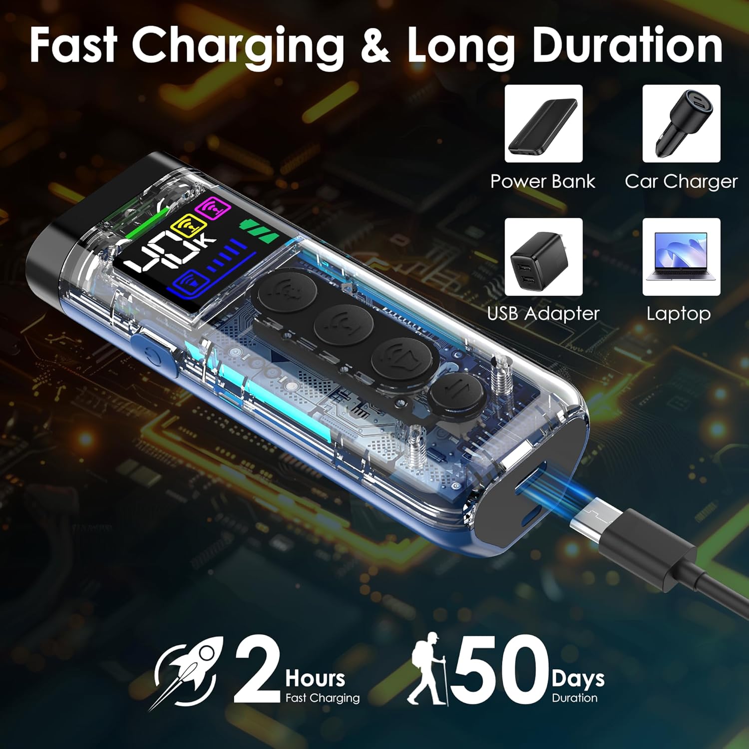 Dog Bark Deterrent Device, 65 FT Range,3X Ultrasonic Bark Deterrent Device & Ultrasonic Dog Trainer - Anti-Barking Device with Color Display, Safe & Effective Alternative to Bark Collars -Blue