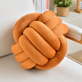 Decorative Throw Knot Pillow Ball for Home Chair Sofa Aesthetic Round Velvet Knotted Pillow Cushion (Caramel, 8inch)