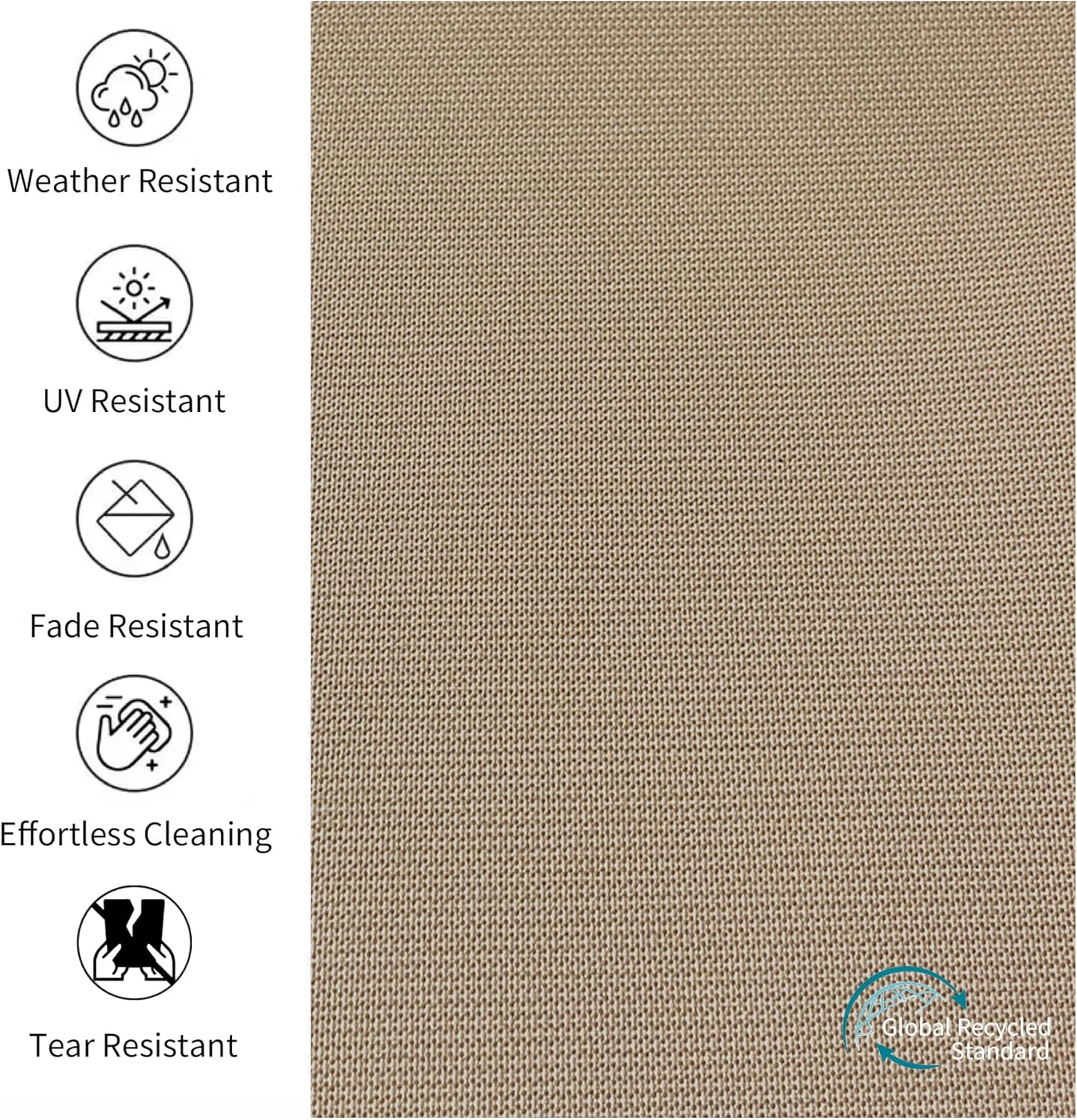 Outdoor 22x24 Inch Deep Seat Patio Cushion Set Outdoor Chair Cushions with Fade Resistant and Removable Cover for with Most Patio Furniture and homedepot Furniture Beige 2Sets