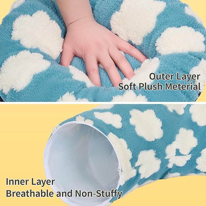 Pesen Cat Tunnel Bed with Soft Cushion, Cat Toys for Indoor Cats Enhance Bonding Between Pets and Owners, Encourage Exploration, and Satisfy Natural Instincts for Kittens, Dogs, and Rabbits