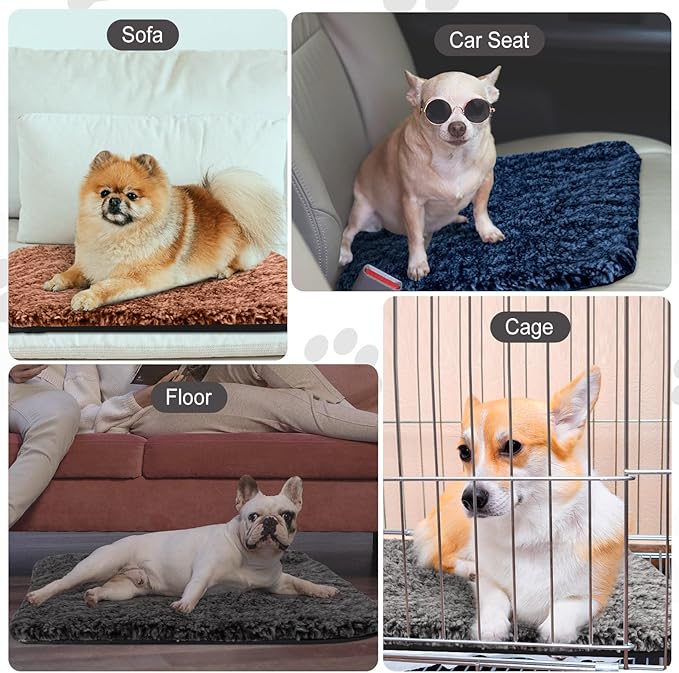 4 Pack Self Warming Cat Bed Indoor Self Heating Dog Cat Pad Washable Thermal Pet Kennel Pad Crate Bed Mat Reflect Body Heat for Outdoor(Mixed Colors,18 x 24 Inch)