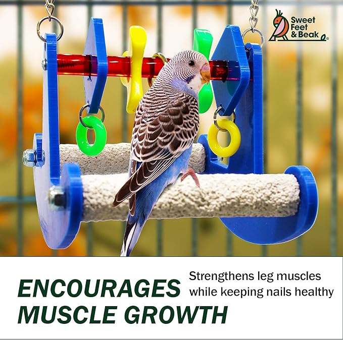 Tweeter Totter - Perfect Cage Toy Stimulates Visual and Physical Activity - Safe, Non-Toxic, Cage Accessories for Small Birds