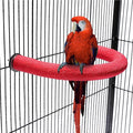 U Shape Parrot Perch Stand Toy Bird Platform Sand Paw Grinding Clean Stick Exercise Conure Budgie Cockatiel Cage Accessories (Red)