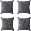 Decorative Throw Pillow Covers 20x20 Inch Set of 4, Soft Solid Farmhouse Chenille Couch Pillows, Spring Pillow Covers for Couch Sofa Bed Living Room Home Decor Pillowcase, Dark Gray