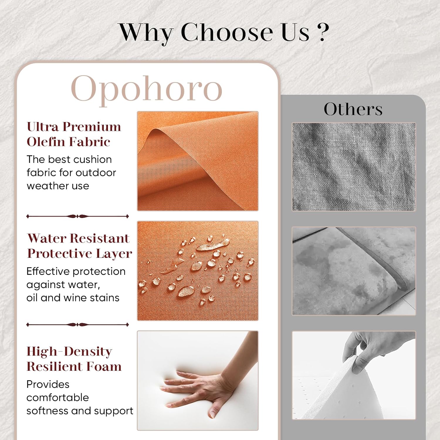 Luxury Outdoor Seat Cushion Set-24 x 24 x 6 Inch Outdoor Chair Cushions with Water Resistant & Removable Cover Outdoor Cushions for Patio Furniture Chair Sofa Couch