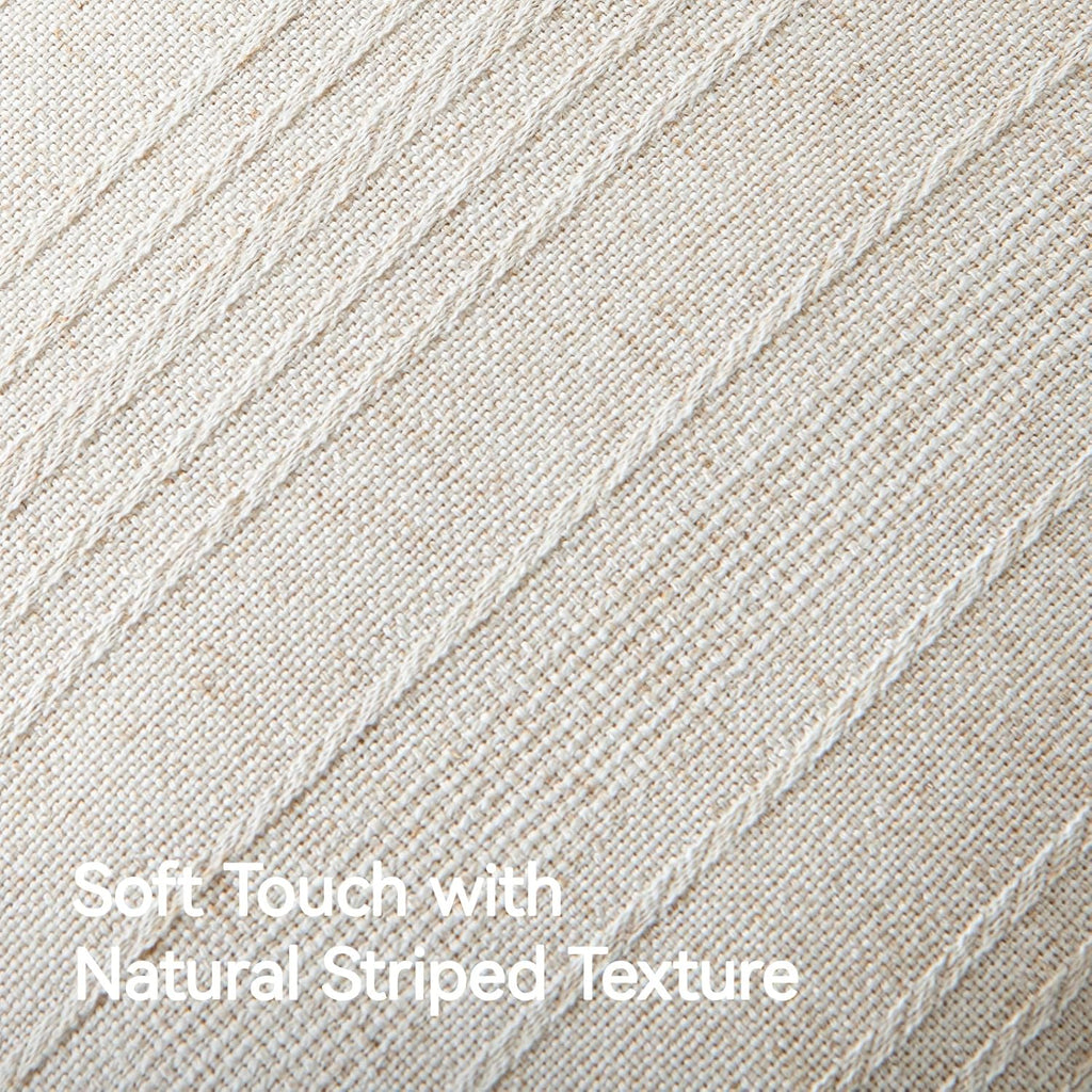 a moment Linen Pillow Covers Set of 2,Boho Farmhouse Throw Pillowcases Neutral Textured Decorative Covers for Couch Sofa Bed, Soft Linen Blend Accent Case Cushion Christmas Home Decor 20"x20"Ivory