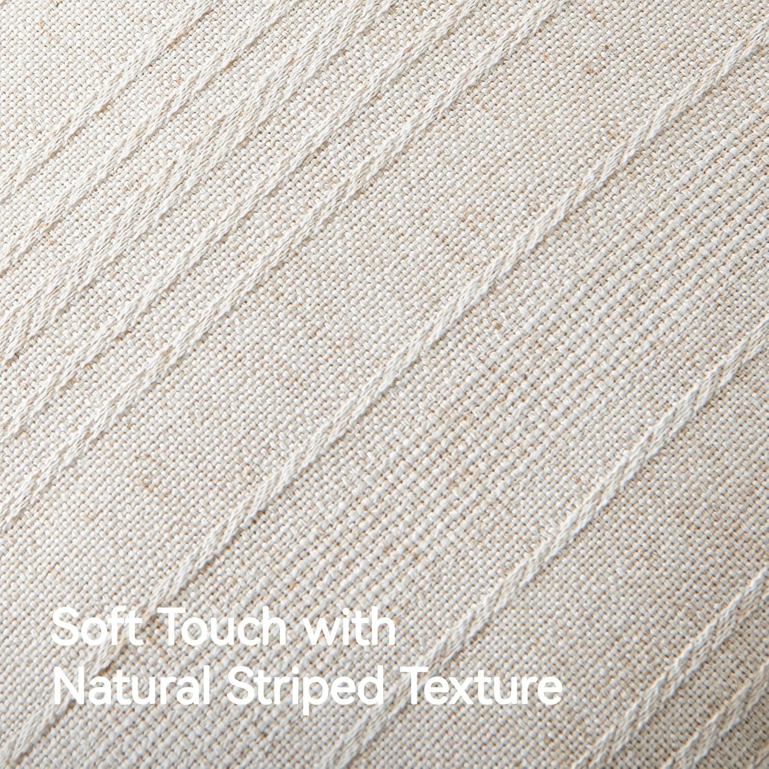 a moment Linen Pillow Covers Set of 2,Boho Farmhouse Throw Pillowcases Neutral Textured Decorative Covers for Couch Sofa Bed, Soft Linen Blend Accent Case Cushion Christmas Home Decor 20"x20"Ivory