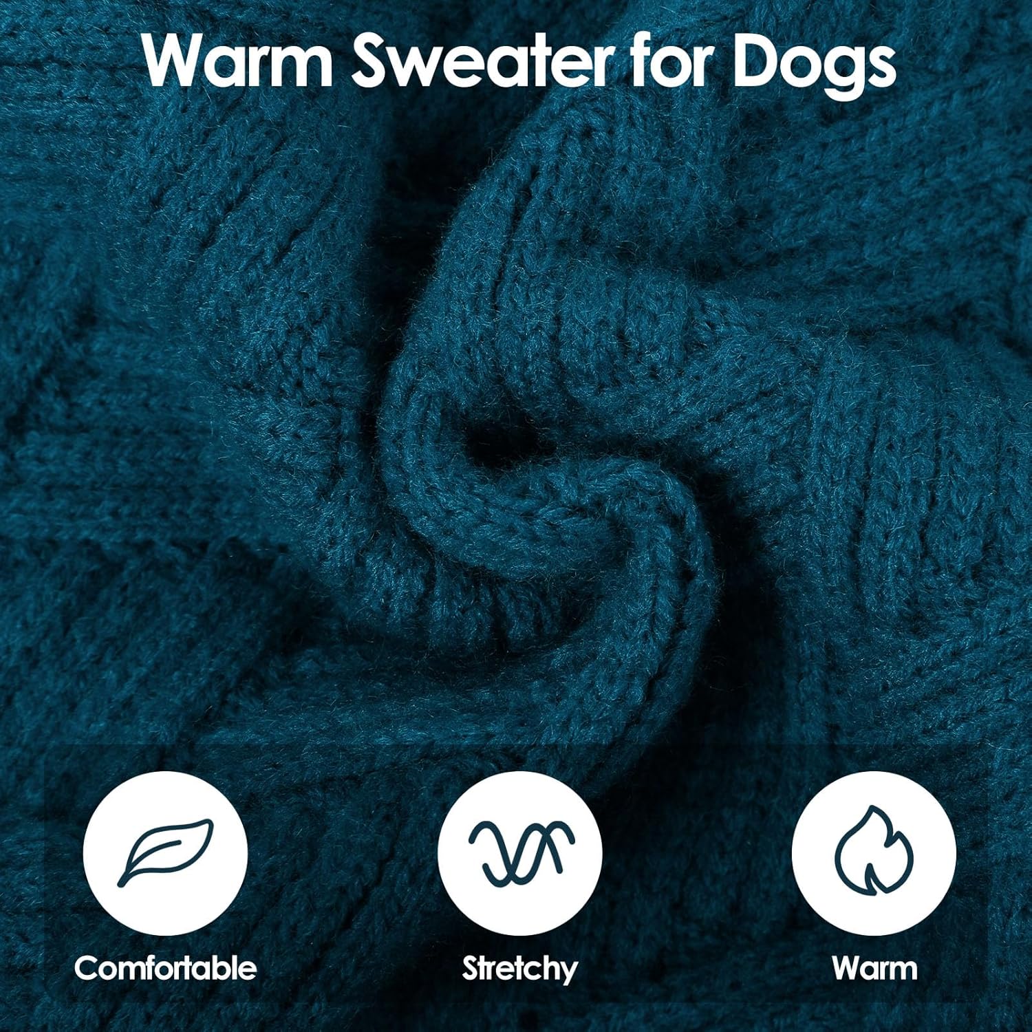SUNFURA Dog Sweater Large Size Dog, XXL Pet Sweaters for Extra Large Dogs, Doggy Warm Turtleneck Christmas Sweatshirt Cold Weather Knit Pullover for Golden Retriever, Blue XXL