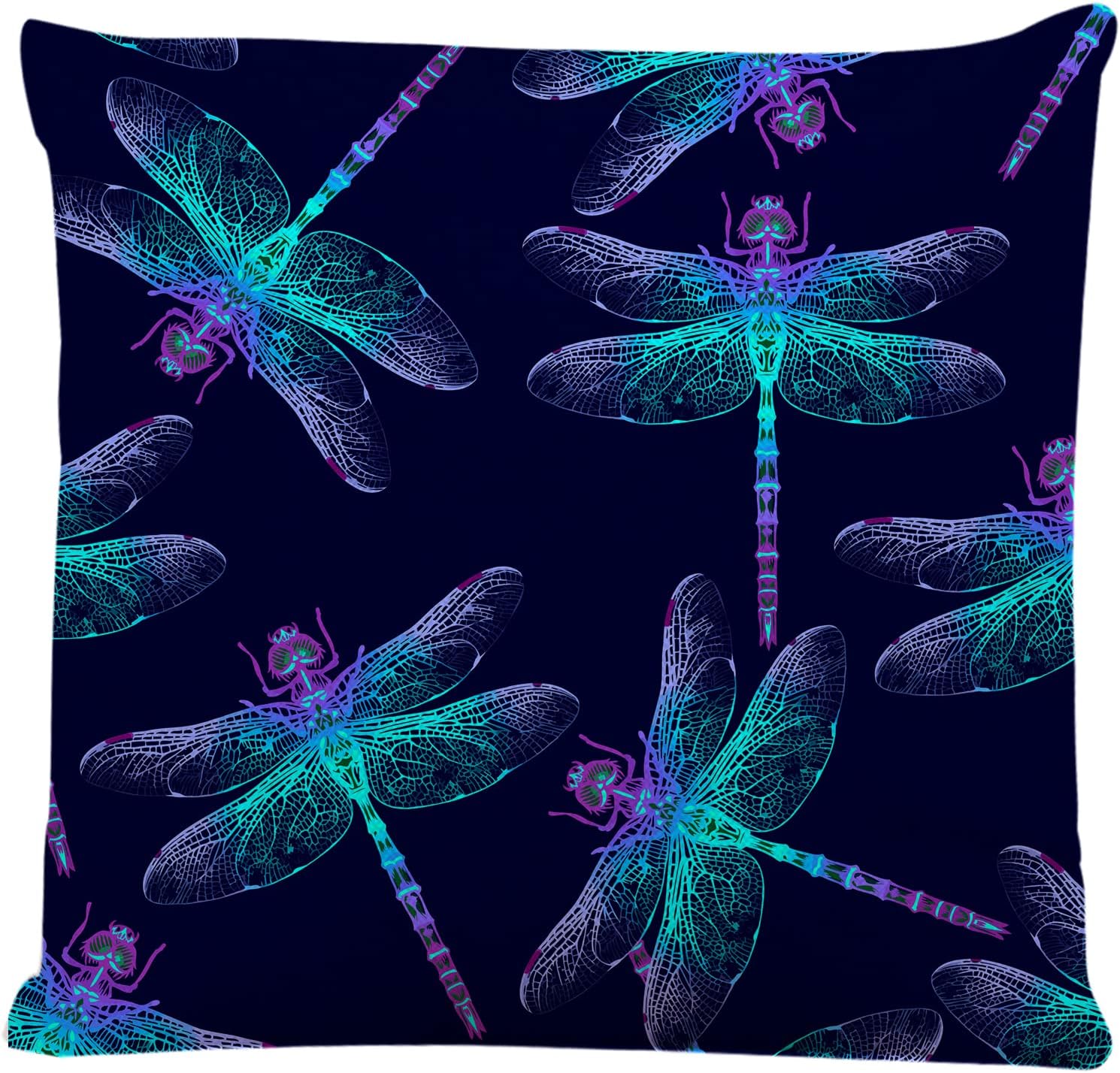 Decorative Square Throw Pillow Covers Dragonfly Couch Sofa Bed Pillow Covers Cushion Cases 18x18 inch