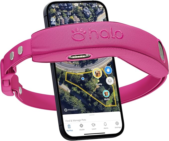 Halo Collar 4, GPS Wireless Dog Fence & Dog Training Collar with GPS Tracker, Subscription Required, Waterproof, Orchid, One Size