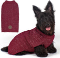 KYEESE Dog Sweater with Leash Hole for Small Dogs Male Warm Pullover with Reflective Yarn Soft Knit Pullover Boy Dog Coats Cozy Lightweight Thick Sweater Pet Indoor Outdoor Wear,Dark Red,Small