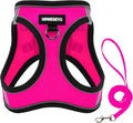 Dog Harness and Leash Set, Dog Harness for Dogs No Pull, No-Chock Step-in Reflective Breathable Lightweight Easy Walk Vest Harnesses with Safety Buckle for Small Medium Dogs, Cats (Rose red, L)