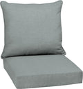 Arden Outdoor Deep Seat Cushion Set, 24 in x 24 in, Weather-Proof, Rain-Proof, Fade Resistant Patio Cushion for Chair, Sofa, and Couch Stone Grey Leala