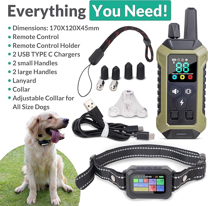 Invisible GPS Wireless Dog Fence System Collar – 2-in-1 Remote or App Controlled Invisible Boundary and Training GPS Dog Collar with 4 Training Modes – Covers up to 7000 Ft (3533 Acres)