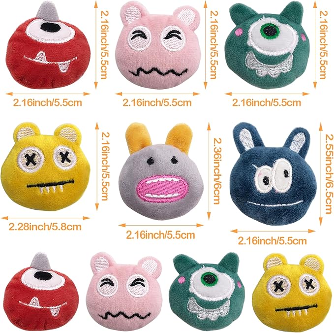 Catnip Toys for Small Cats 6 Pcs Xmas Kitten Chewing Toys Interactive Plush Cat Toy