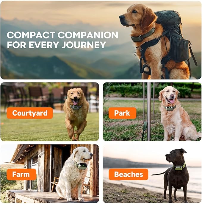 Wireless Dog Fence System：Electric Fence for Dogs with Rechargeable Dog Training Collar, Portable, Ipx7 Waterproof, Quick Charge, Idoor Outdoor for Medium Large Dogs