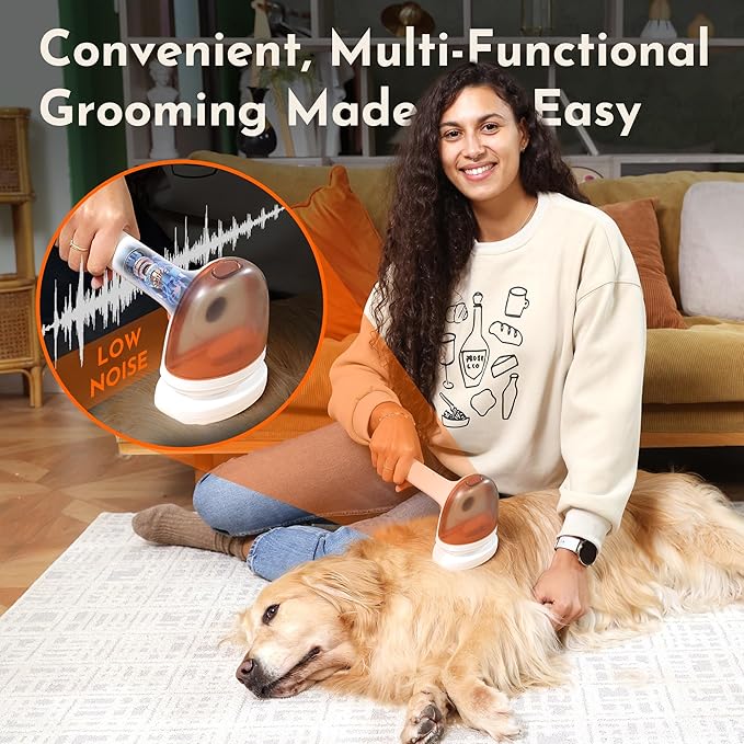 3-in-1 Dog Grooming Vacuum, Pet Grooming Vacuum Dog deshedding Vacuum Brush Grooming Tool for Dogs & Cats, Shedding Pet Hair, Home Cleaning