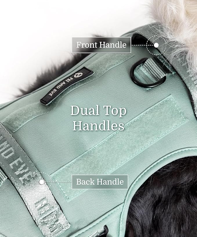 2025 New Edition, Fei & Eve MagEase Dog Harness - 3-Second Magnetic Buckles | 3-Point No-Pull Control | Heavy-Duty 900D Nylon | Dual Safety Handles | Breathable Mesh | Adjustable Fit | Small, Green