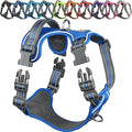 VIVAGLORY Dog Harness Easewalk No Pull Dog Harness with Handle & Front Back Clip for Training Lifting, Easy On Adjustable Padded No Pull for Pet & Puppy, XL, Royal Blue