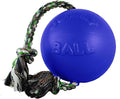 Jolly Pets Romp-n-Roll Rope and Ball Dog Toy, 6 Inches/Medium, Blue