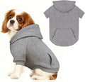 Dog Sweaters,Dog Hoodie,Cozy Fleece Interior Sweatshirt with Hood & Pocket,Leash Hole,Pet Clothes Sweater for Small,Medium,and Large Dogs,Grey&M